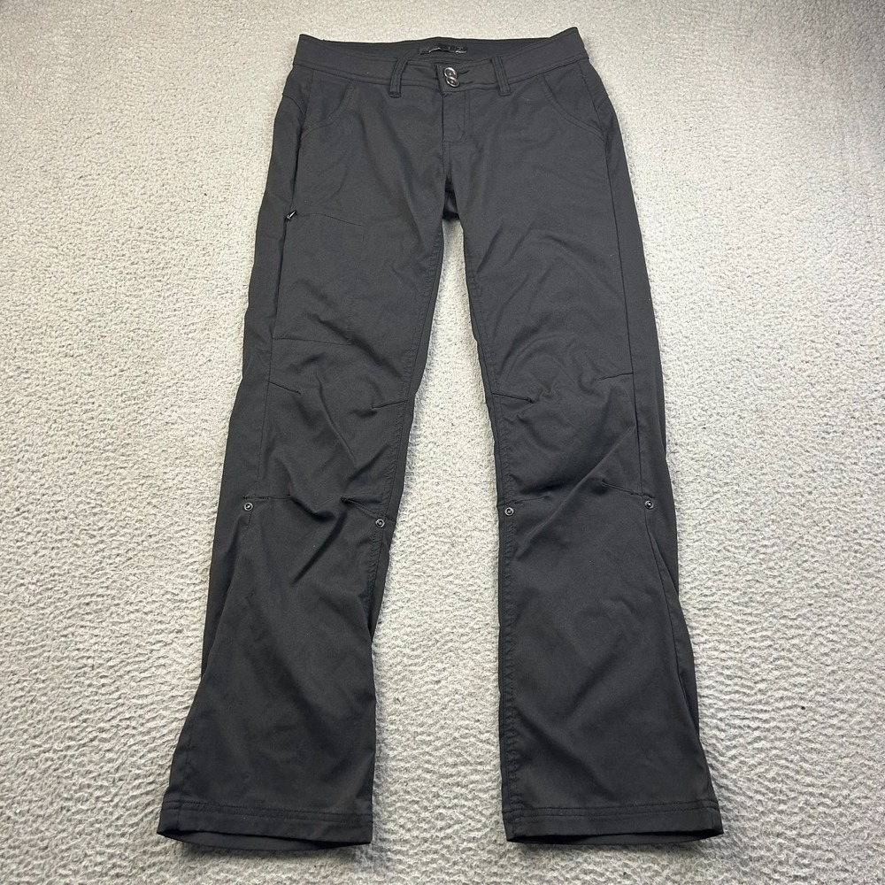prAna Halle Pants Womens Black Stretch Zion Roll Up Outdoor Hiking Climbing Sz 2